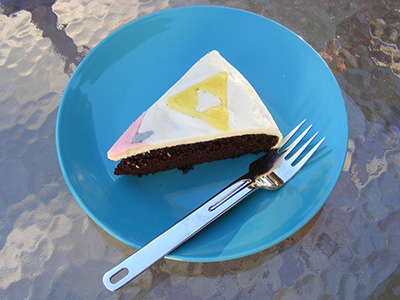 Wedding cake slice with Triforce