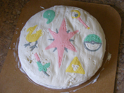 Buttercream design transferred to cake