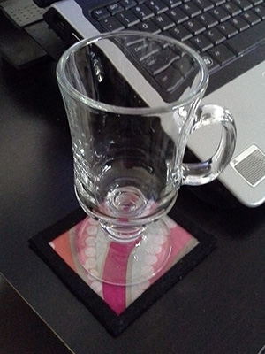 Coaster with cup