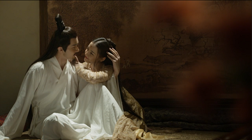 Screenshot of Fengjiu and Donghua as a married couple in the mortal realm