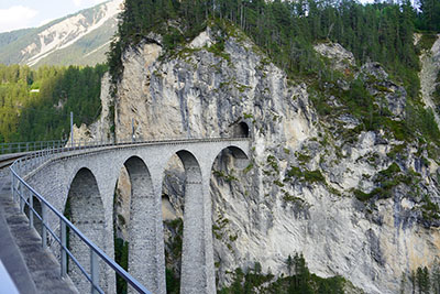 Tall train bridge in Switzerland