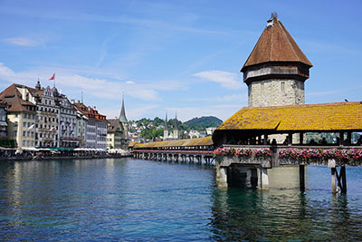 Wooden bridge on Lake Luzern