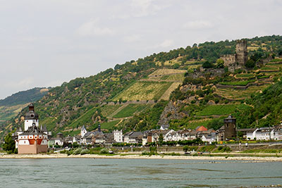 Castle and town along the Rhine