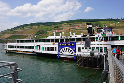 The Goethe scenic boat on the Rhine at Bingen