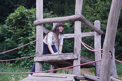 Climbing play structure on Philosopher's Walk