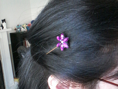 Flower hair pin