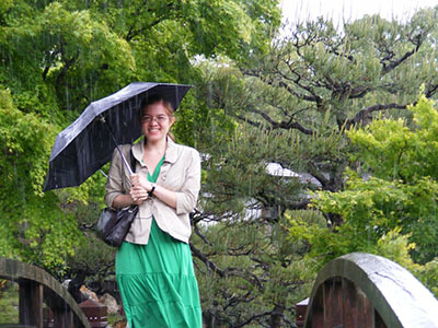 In the rain at Hikone castle